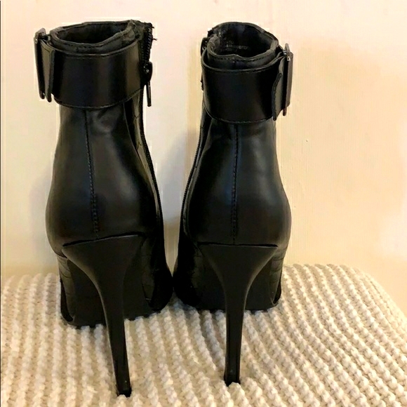 JUST FAB black stiletto pointed toe boots size 7.5 - Picture 5 of 7